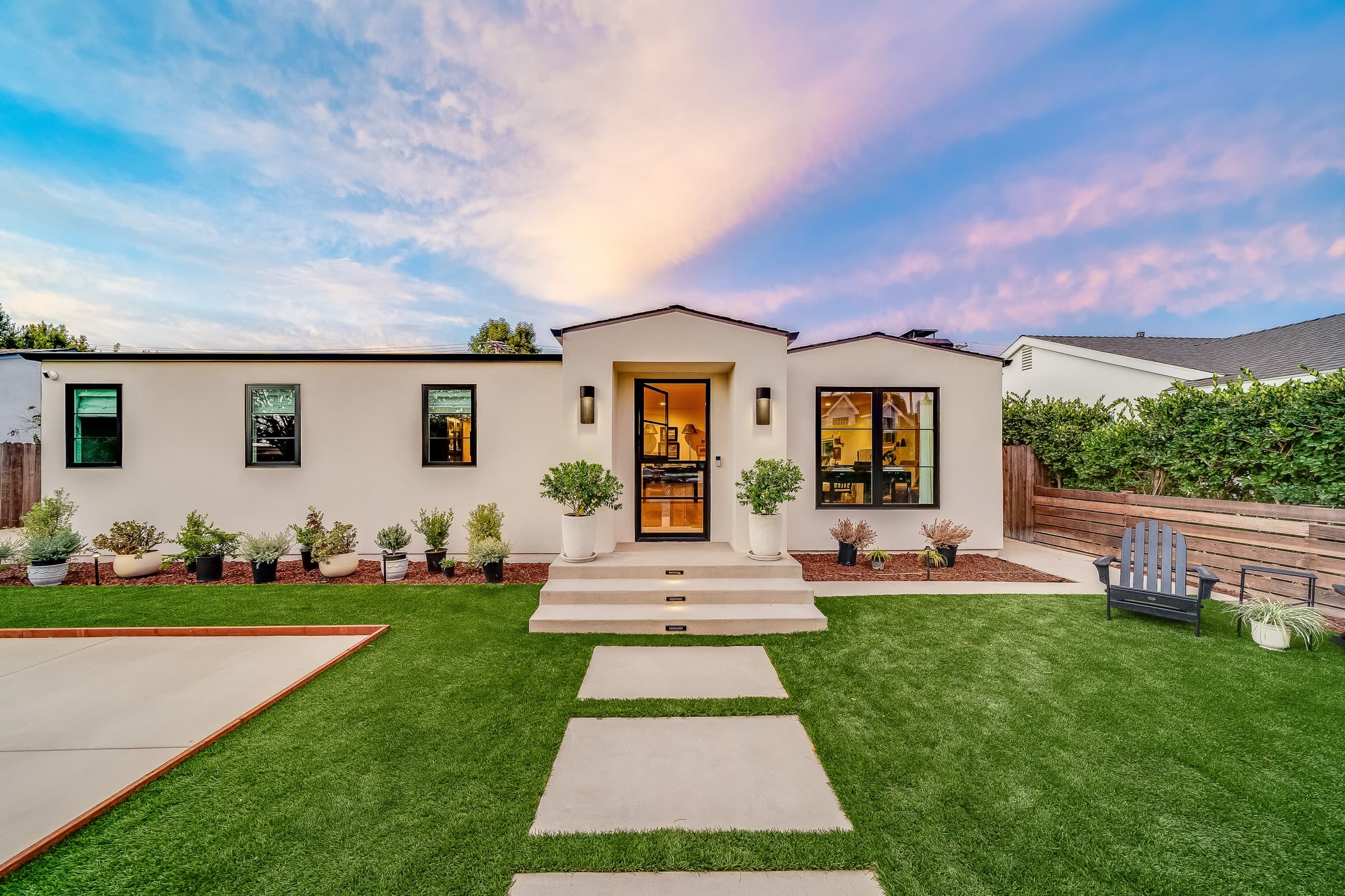 Finished Templeton Custom Homes residence at twilight
